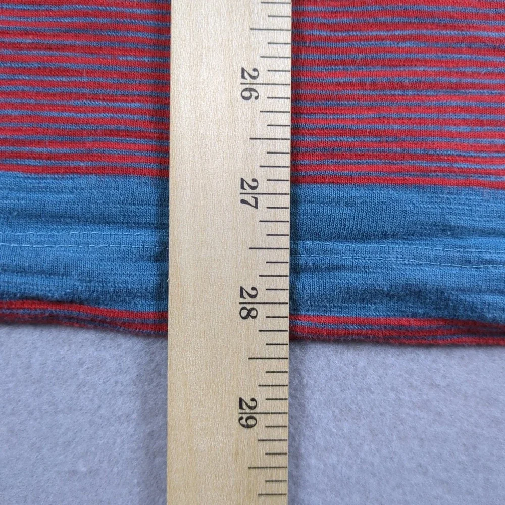 The North Face Polo Shirt Mens Extra Large Red Blue Striped Chest Pocket Casual